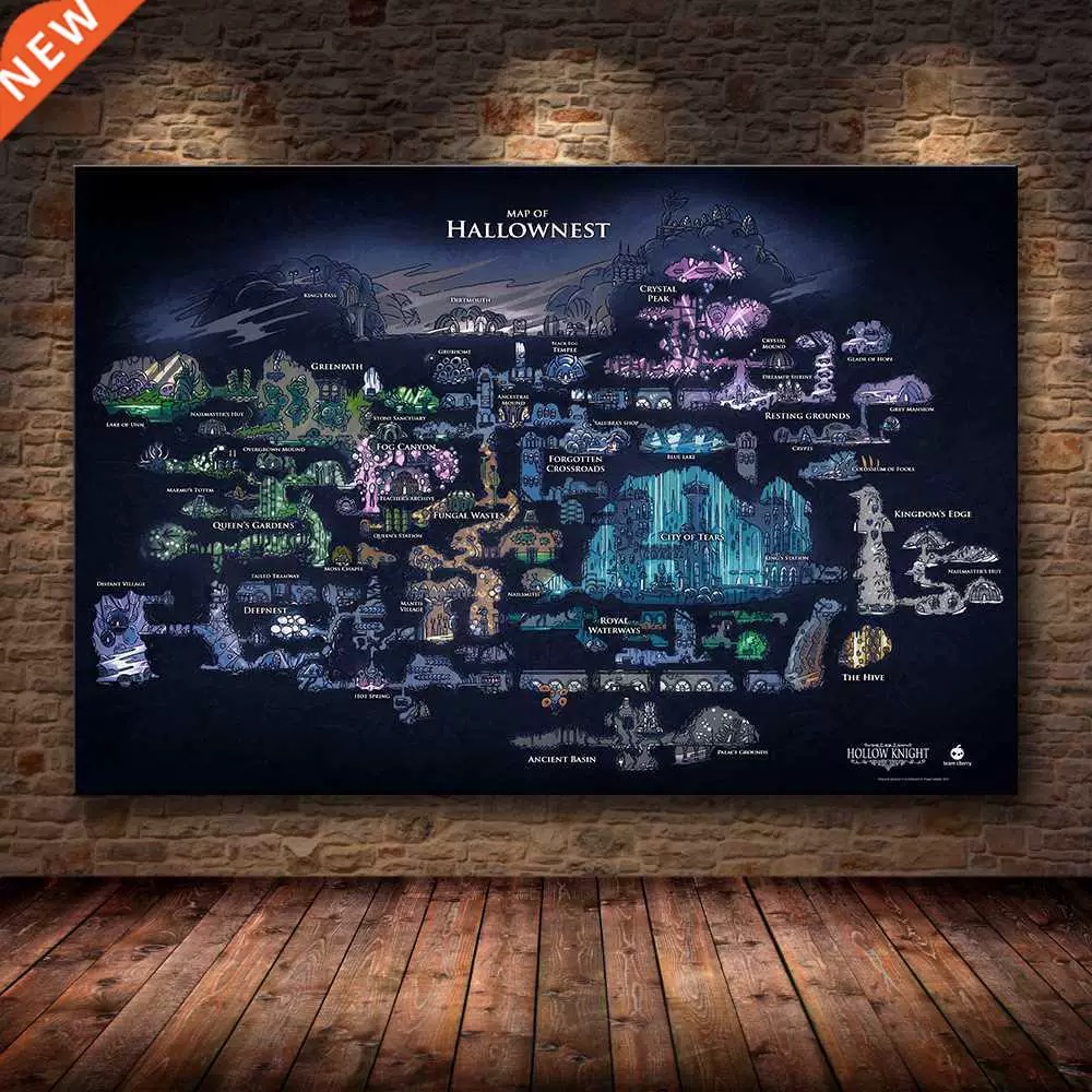 Slugcatgo Hollow Knight Poster Map