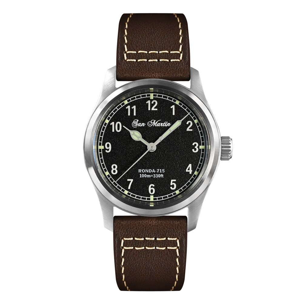 San Martin 37mm RONDA Quartz Movement Men Pilot Watch SN0034-G-A San Martin Watch San Martin Watch