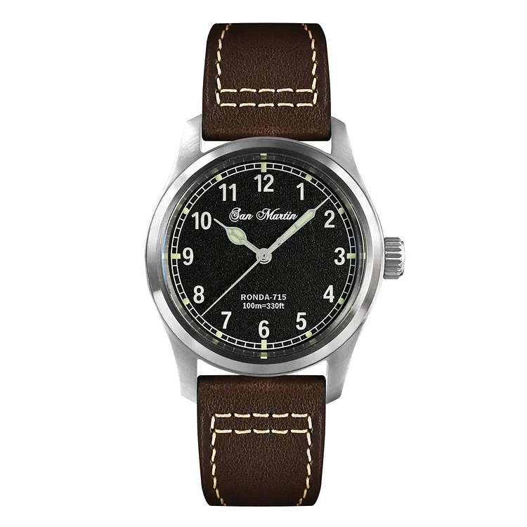 San Martin 37mm RONDA Quartz Movement Men Pilot Watch SN0034-G-A San Martin Watch San Martin Watch