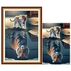 (US Only)Full Embroidery Eco-cotton Thread 11CT Printed Cat Tiger Cross Stitch Kit40x60cm