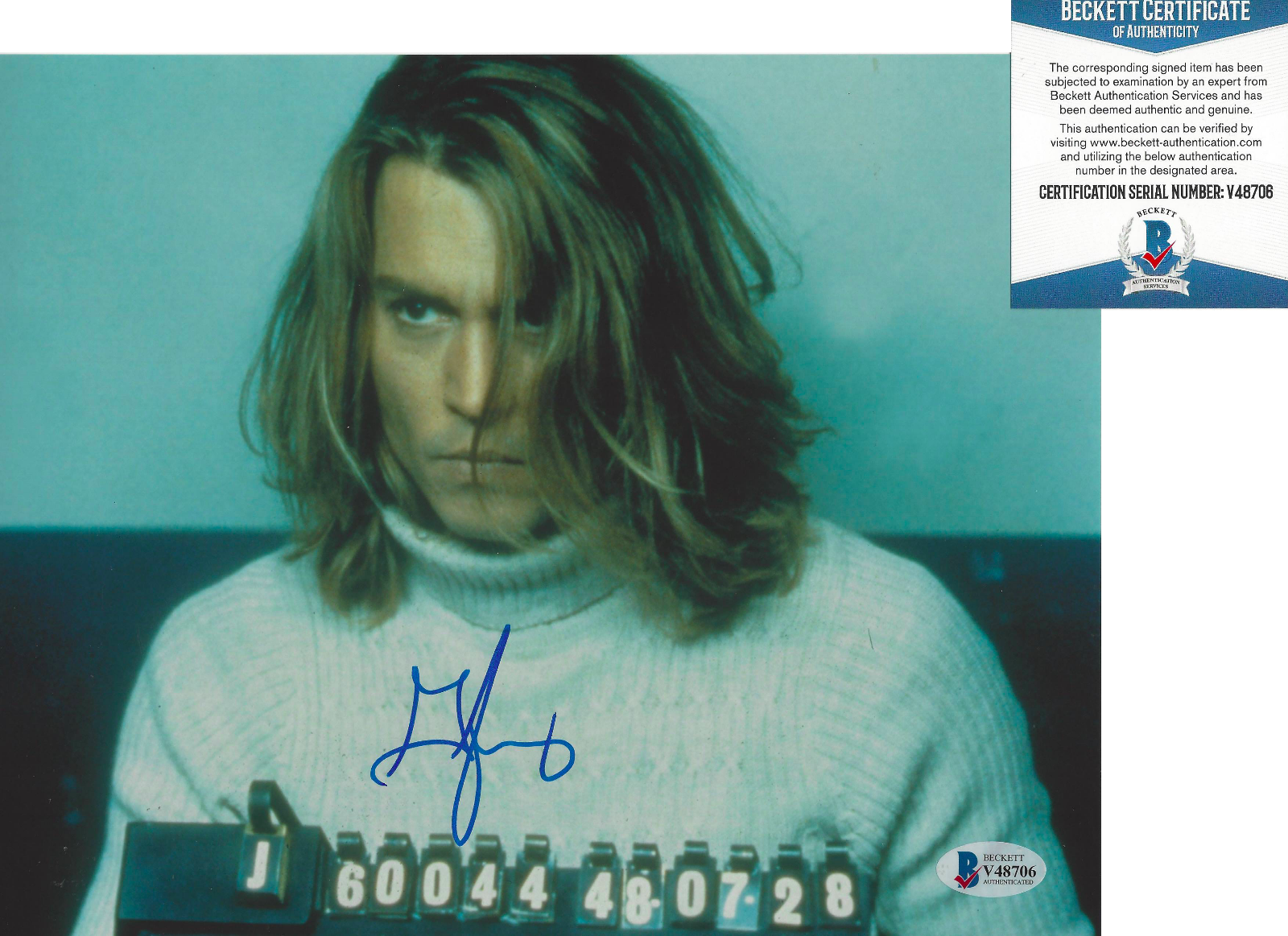 GEORGE JUNG SIGNED 'BLOW' 8x10 MOVIE Photo Poster painting JOHNNY DEPP CHARACTER BECKETT COA BAS