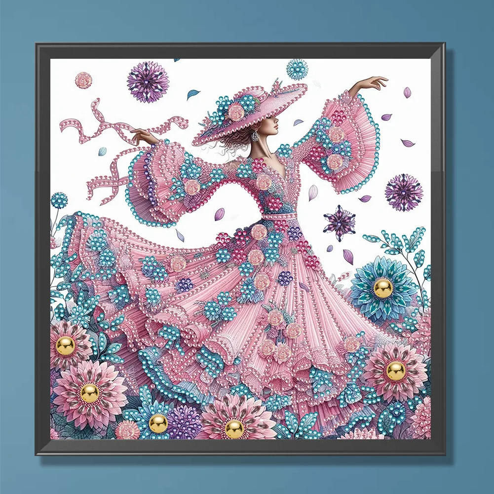 Diamond Painting - Partial Special Shaped Drill - Elegant Lady(Canvas|30*30cm)