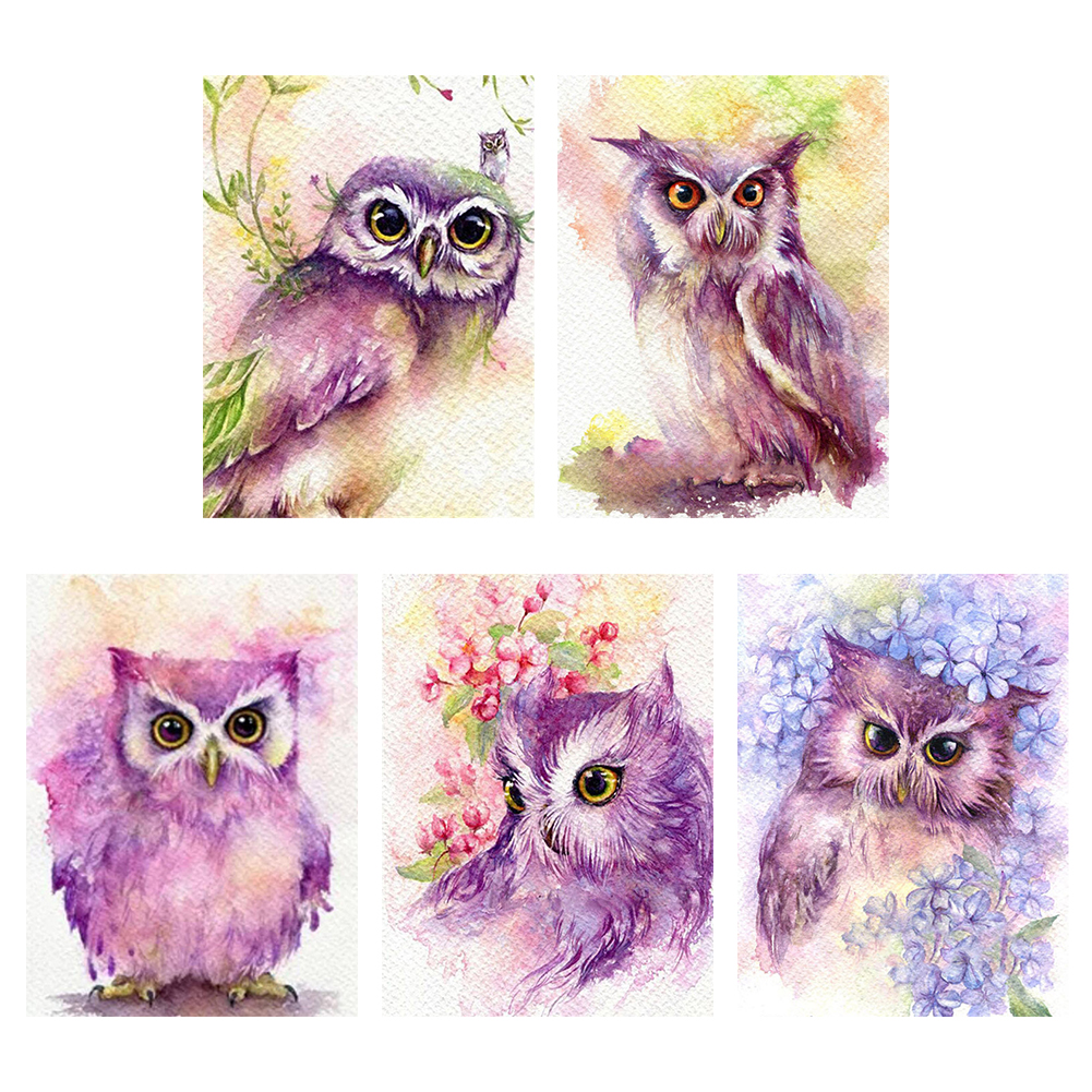 

Purple Owl - Round Drill Diamond Painting - 30*40CM, Round diamond 30*40cm, 501 Original