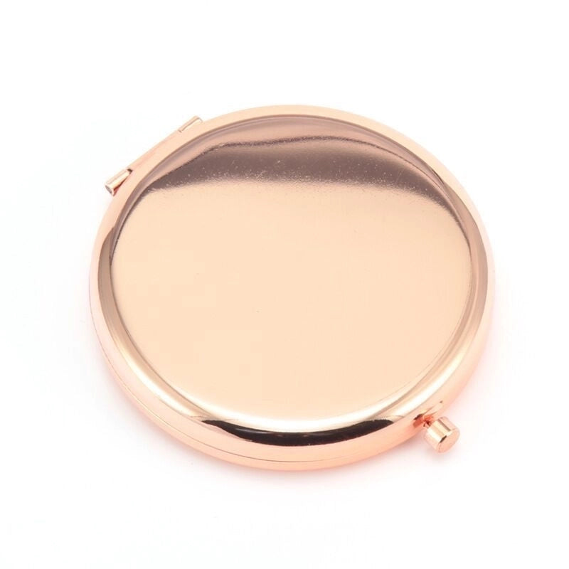 Retro Crystal Stick-on Round Double-sided Portable Mini Mirror