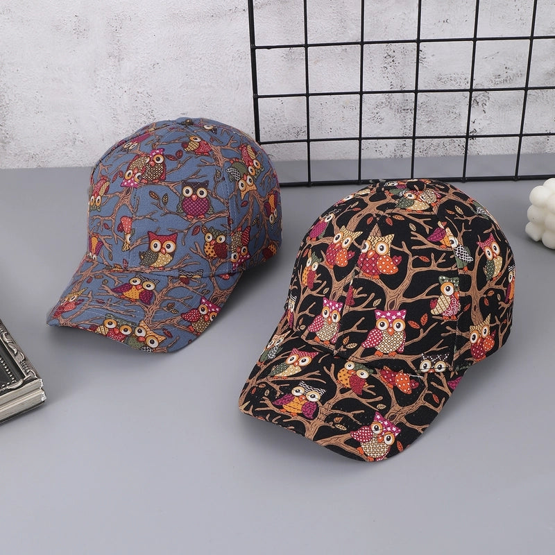 Unisex Casual Artistic Owl Curved Eaves Baseball Cap