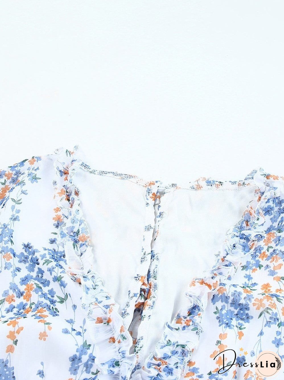 Feminine Floral Dress with V-Neck