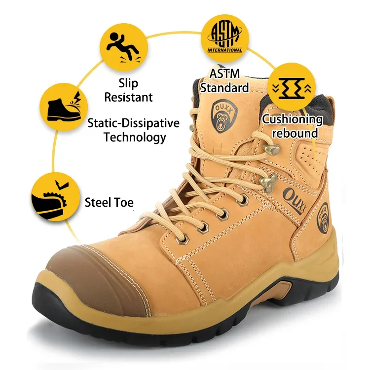 Men & Women Comfortable Steel Toe Waterproof Slip Resistant ASTM F2413-18 SD Assembly Line & Warehouse Work Boots
