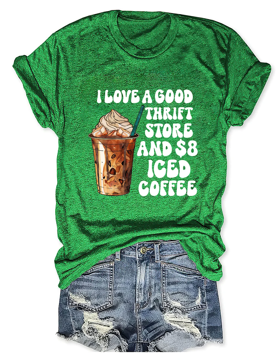 I Love A Good Thrift Store And Iced Coffee T-shirt