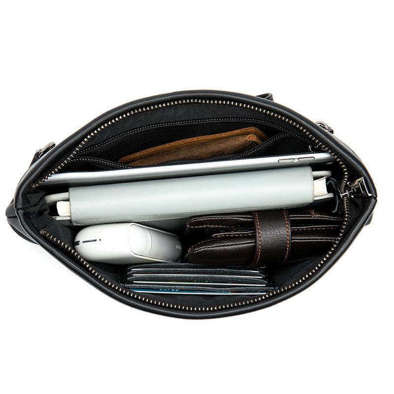 Business Waterproof Plain Soft Leather Clutch Bags