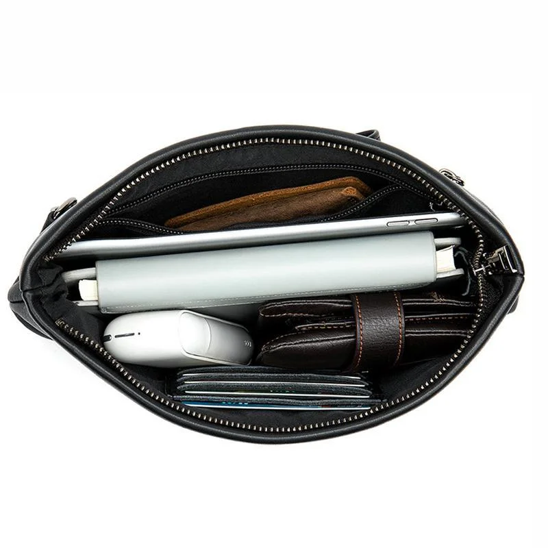 Business Waterproof Plain Soft Leather Clutch Bags