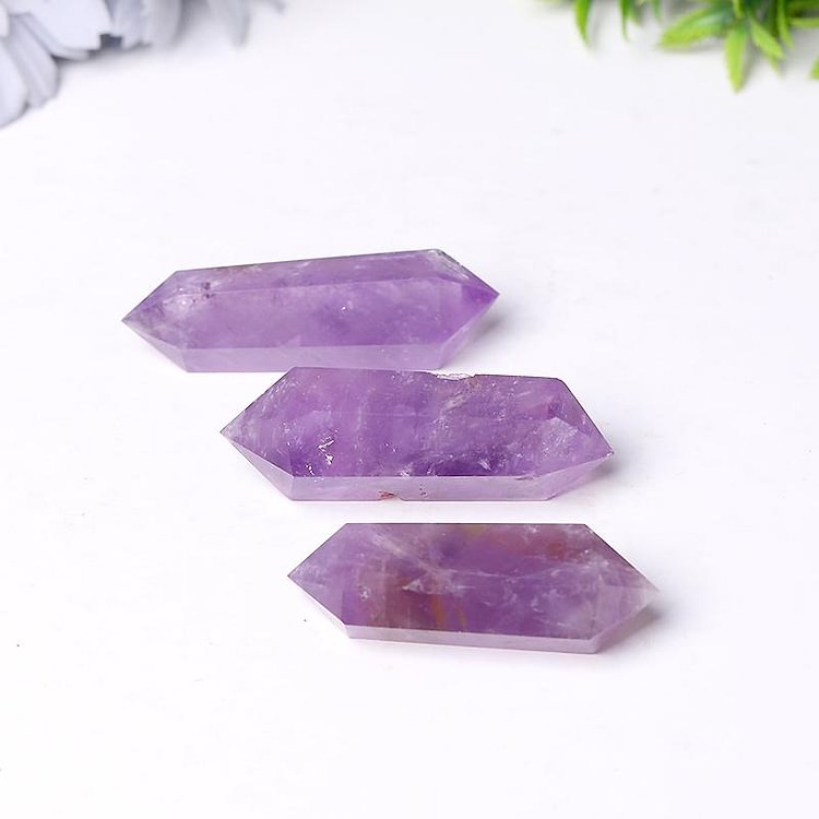 Natural Amethyst Double Terminated Towers Points Bulk