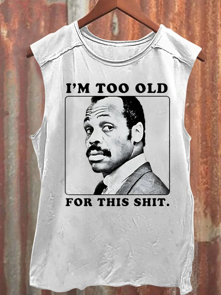 Teecade Teecade Emotions of Old Man Sticker Tank Top