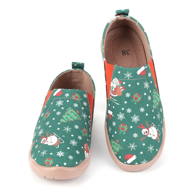 HiGropcore Women's Art Painted Casual Loafers Slip On Canvas Walking Shoes Comfortable Lightweight Ladies Travel Shoes