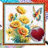 Poppy Butterfly-Partial 11CT Stamped Cross Stitch Bead Embroidery 36*36cm/14.17*14.17in tapestrymarket