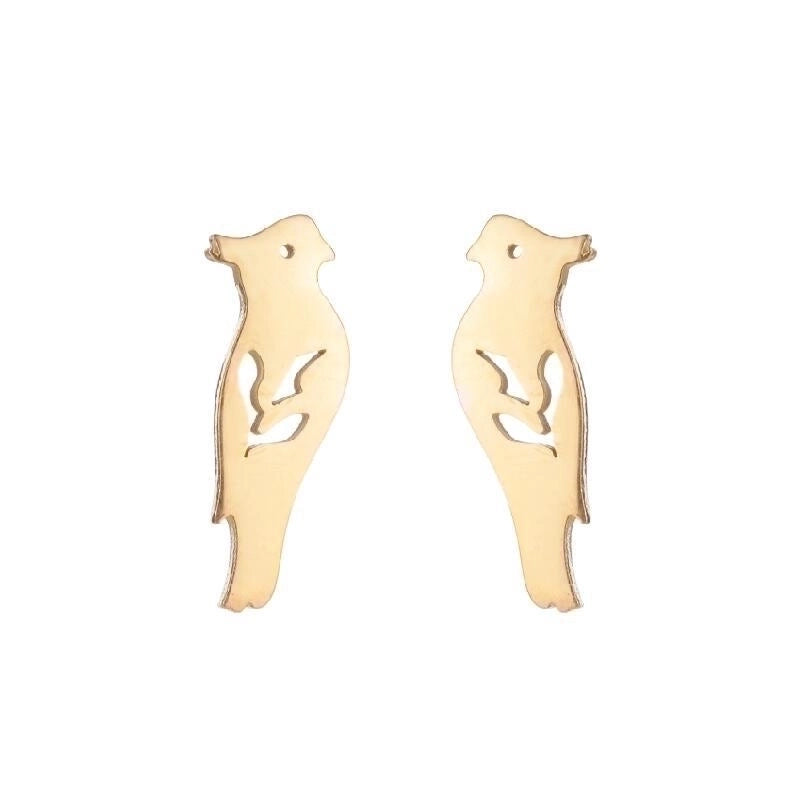 1 Pair Minimalist Animal Plating 304 Stainless Steel 18K Gold Plated Ear Studs