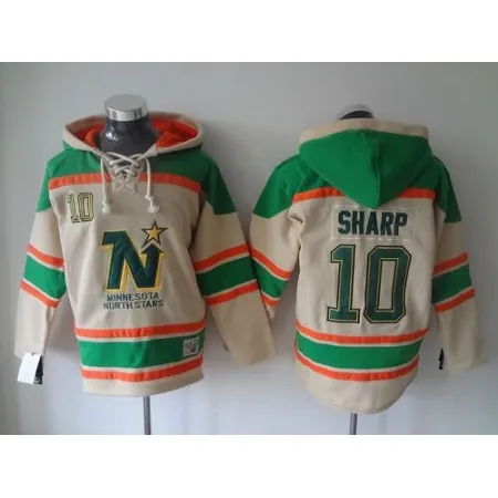 Stars #10 Patrick Sharp Cream Sawyer Hooded Sweatshirt Stitched NHL Jersey