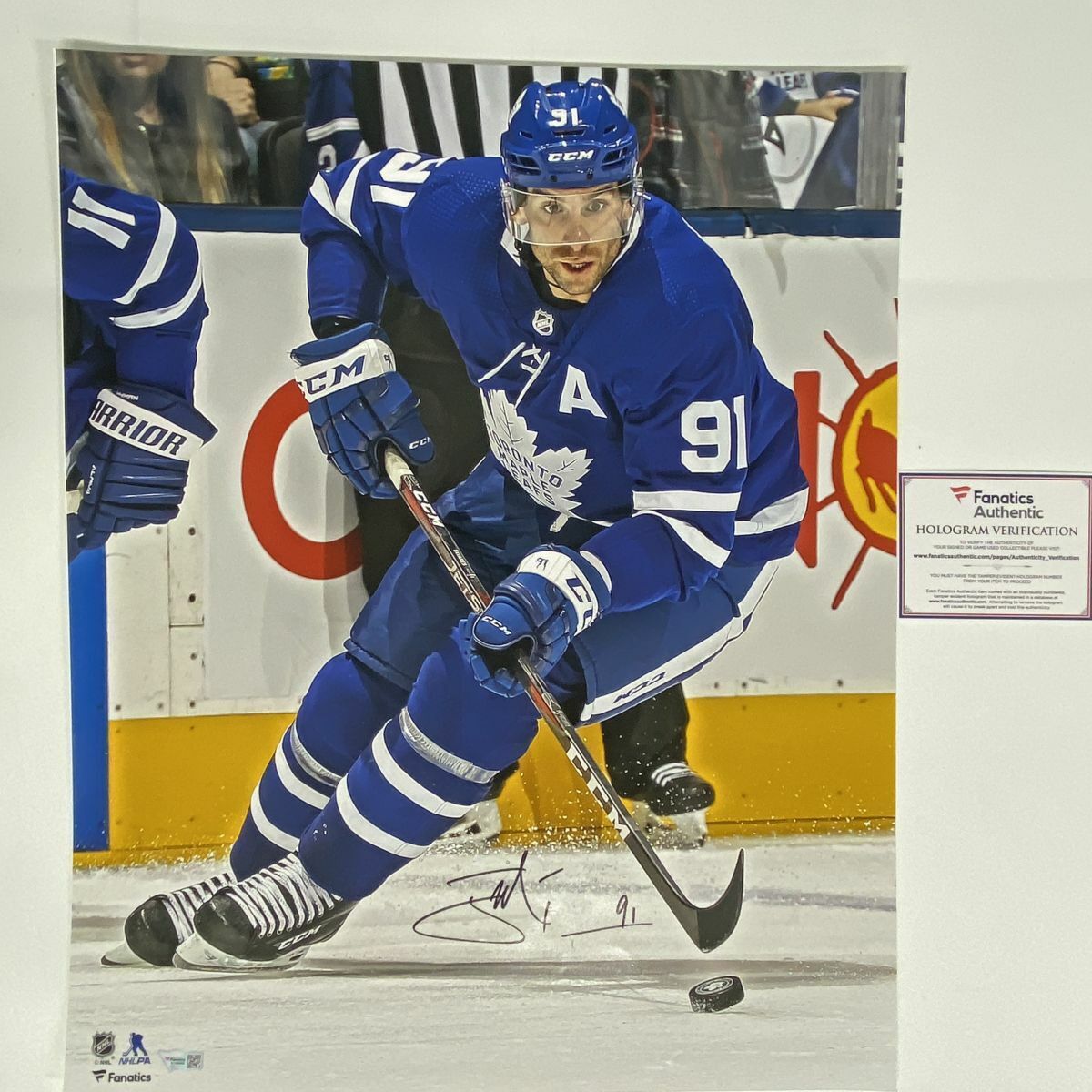 Autographed/Signed JOHN TAVARES Toronto Maple Leafs 16x20 Photo Poster painting Fanatics COA