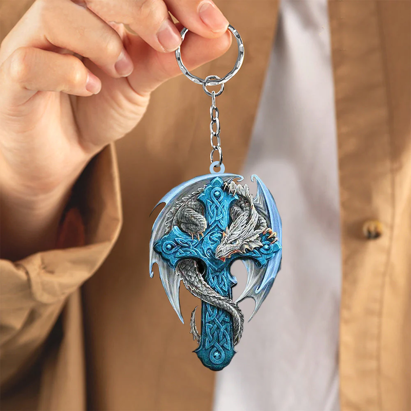 VigorDaily Gift For Dragon Lover Acrylic Keychain DK021