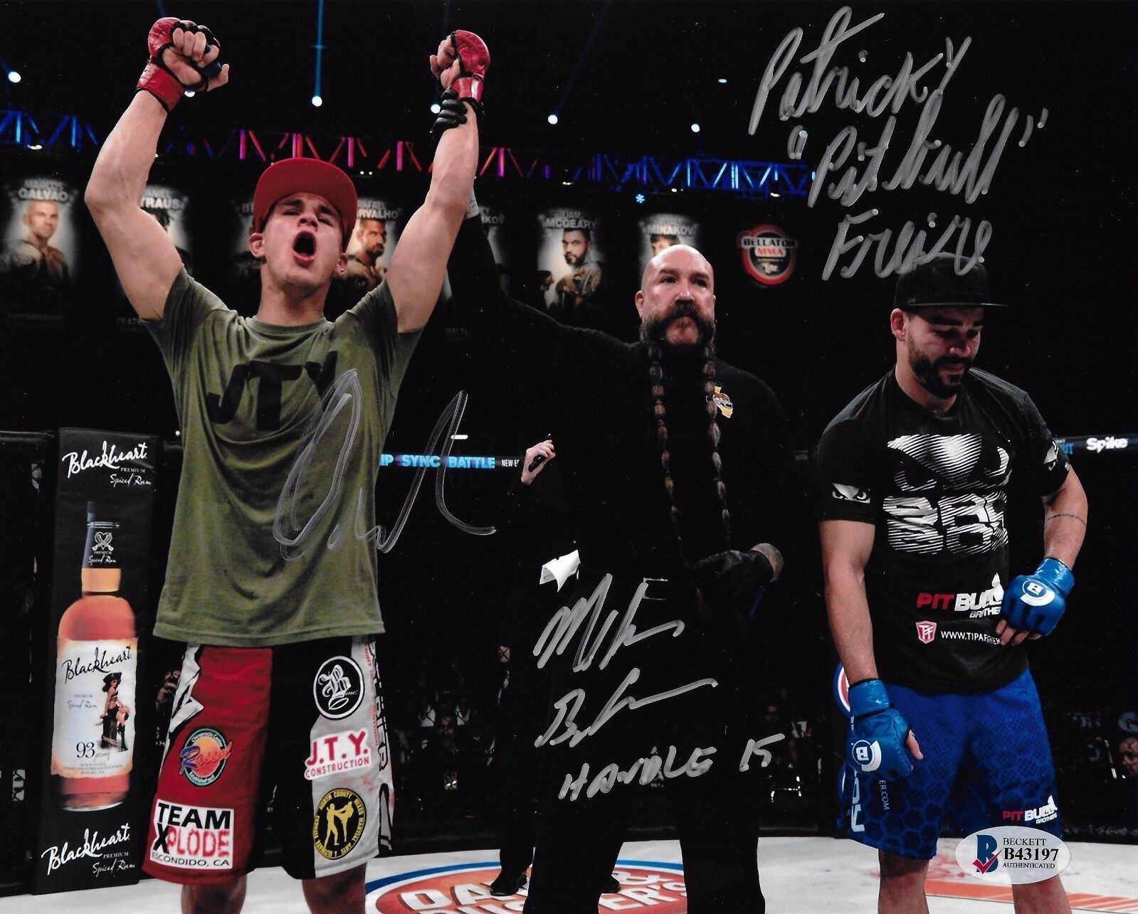 Derek Anderson Patricky Pitbull Mike Beltran Signed Bellator 8x10 Photo Poster painting BAS COA