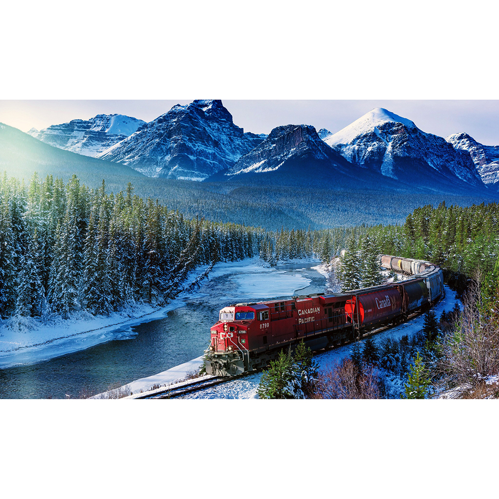 

75*45CM - Round Drill Diamond Painting - Train Scenery, 501 Original