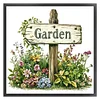 Garden Sign-18CT Stamped Cross Stitch 25*25cm/9.84*9.84in tapestrymarket