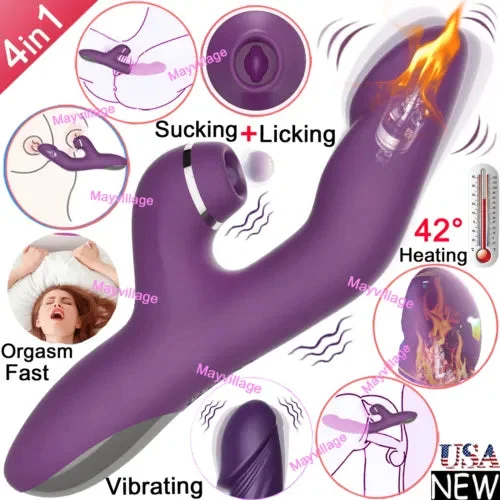 pornhint Pornhint G-Spot Rabbit Vibrator Clit Licking Flapping Vibrating Dildo Sex Toys For Women