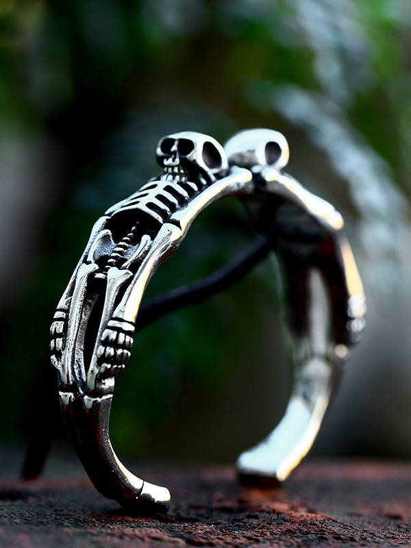 Men's Retro Skull Open Bracelet