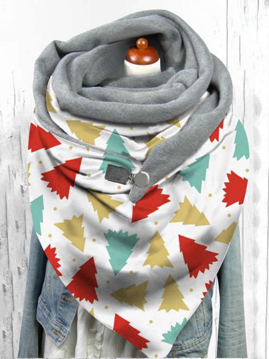 Casual Christmas Tree Pattern Scarves And Shawls
