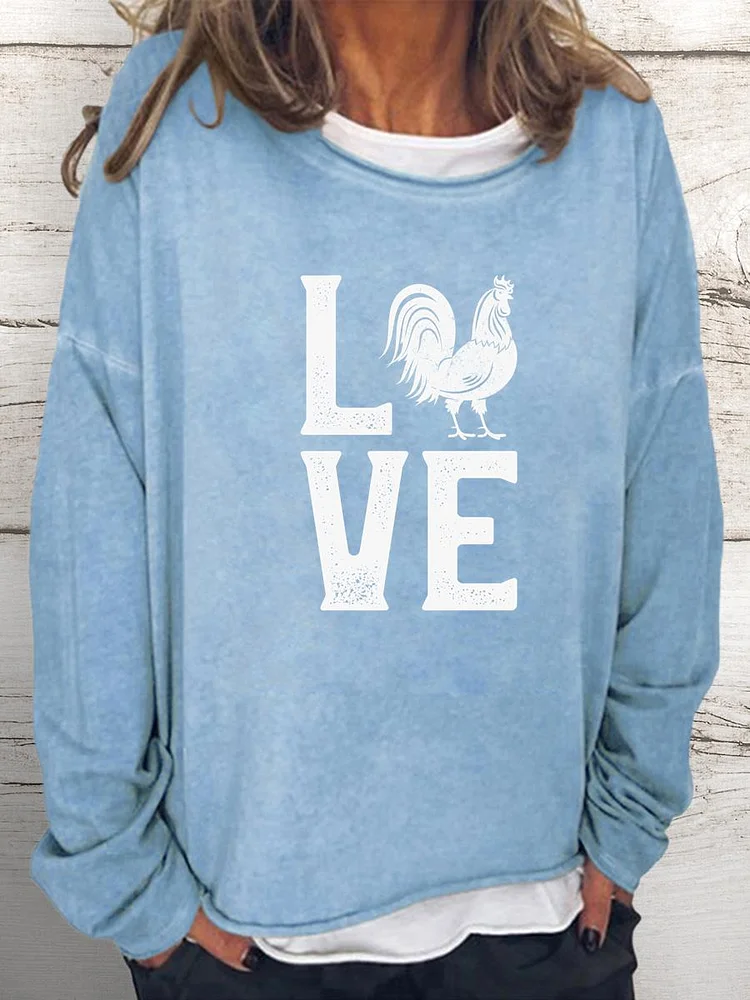 Just A Girl Who Loves Chickens Women Loose Sweatshirt-0019984