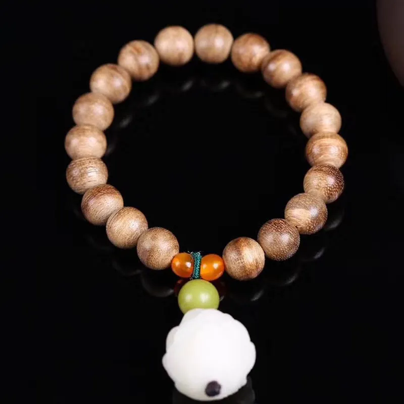 Sandalwood Bead Lotus Healing Bracelet