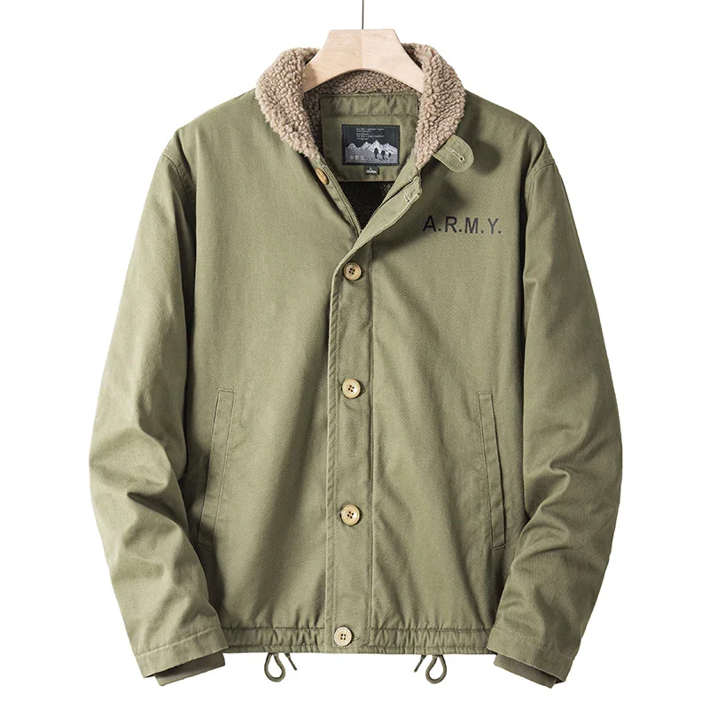 Men's Casual Fleece Lapel Jacket