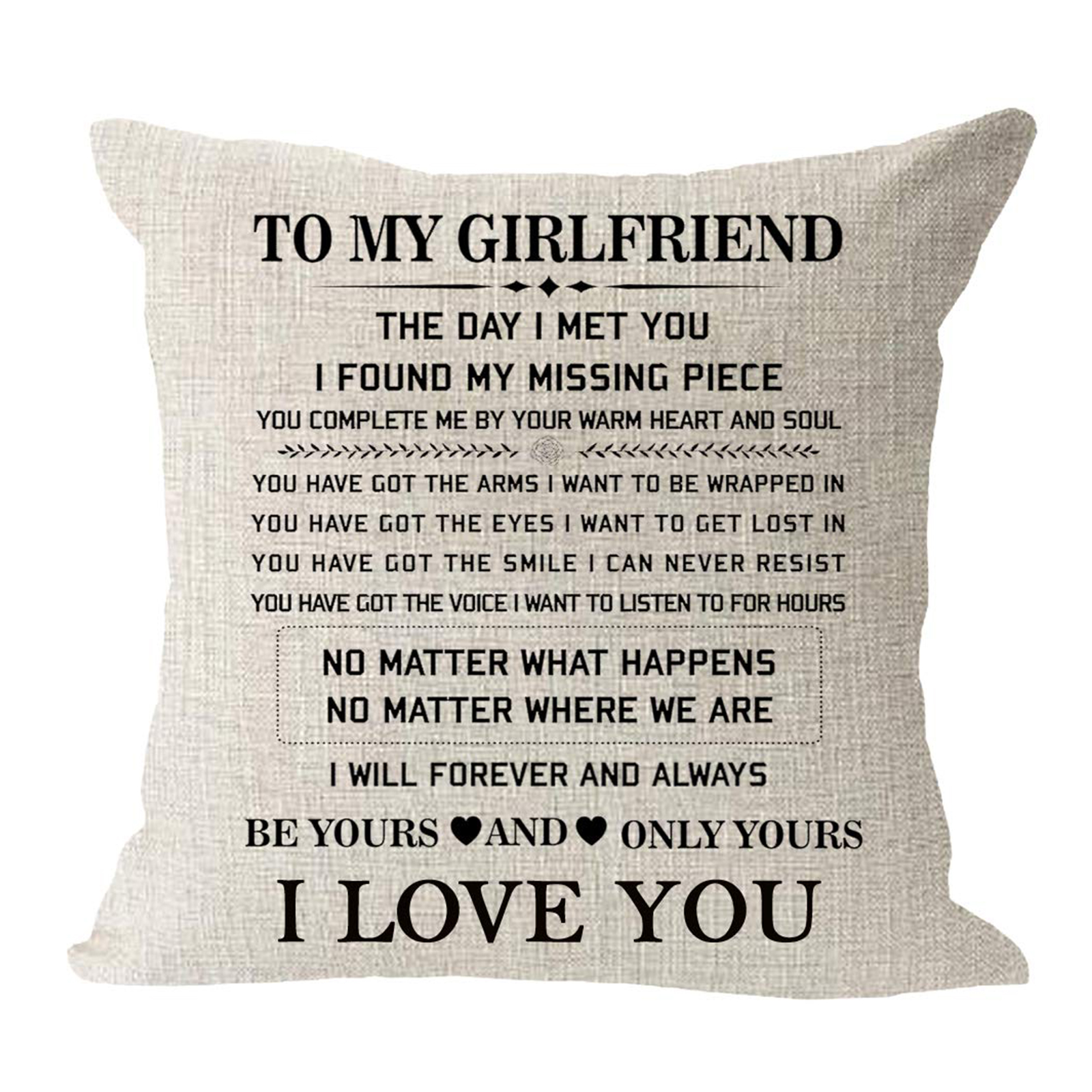 

Valentines Pillow Cases 18x18 inch, Cotton Linen Letters Cushion Cover, 501 Original