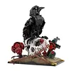 Gothic Floral Flower Model Set Eye-Catching Table Centerpiece Horror Skeleton Bouquet Building Set for Adults Kids Holiday Birthday Gift (Crow)
