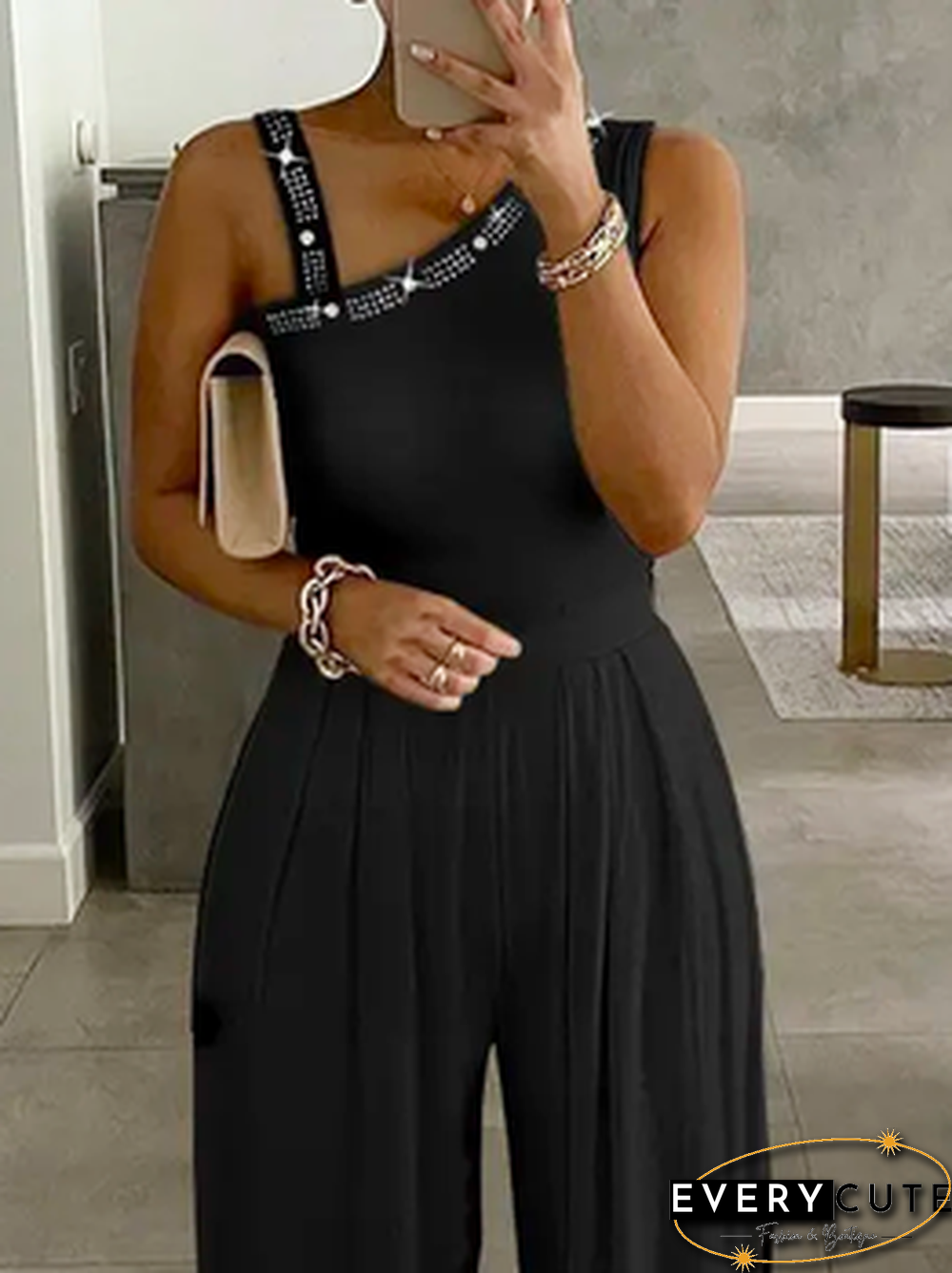 Plain Loosen Jumpsuit & Romper