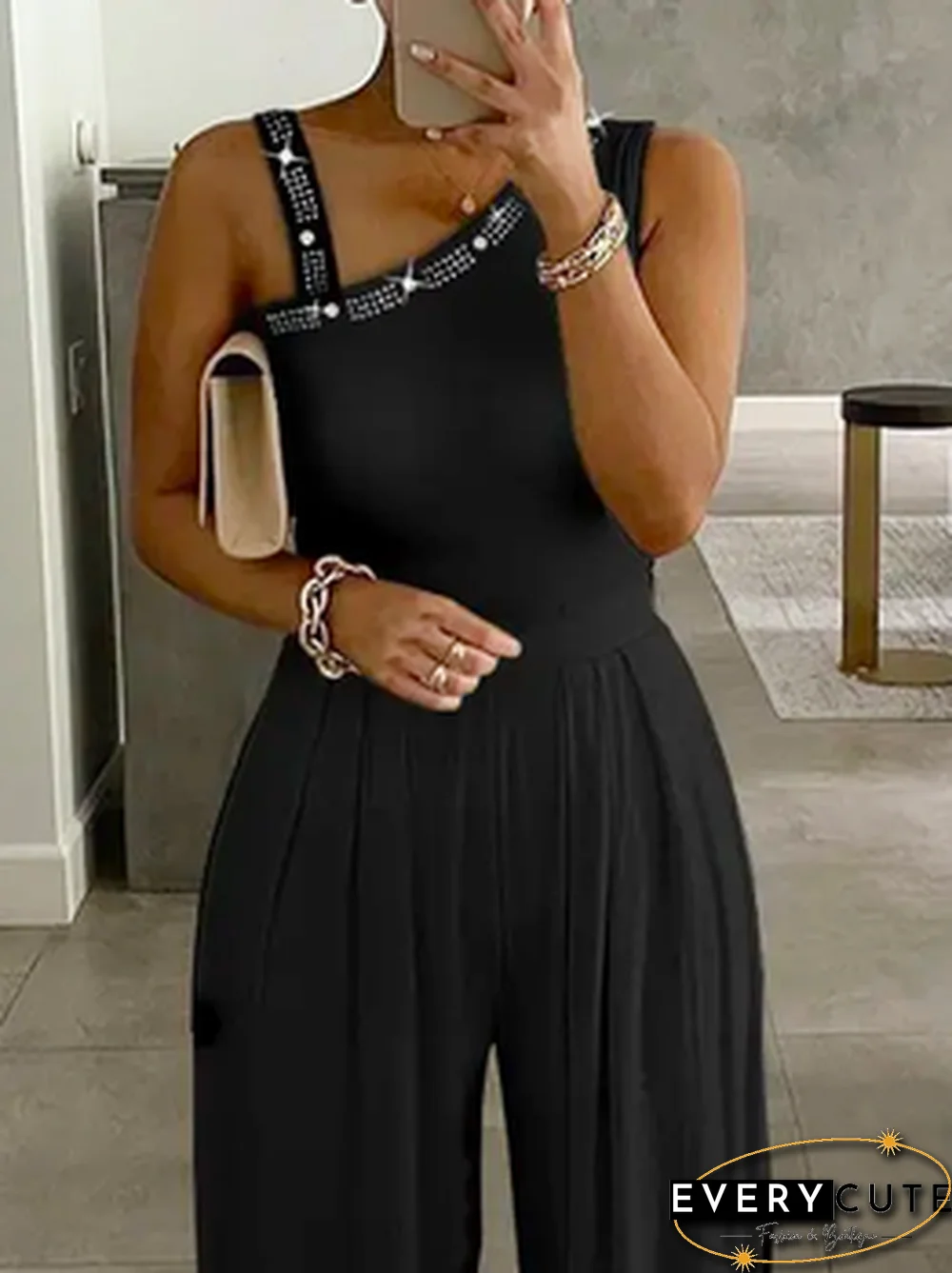 Plain Loosen Jumpsuit & Romper