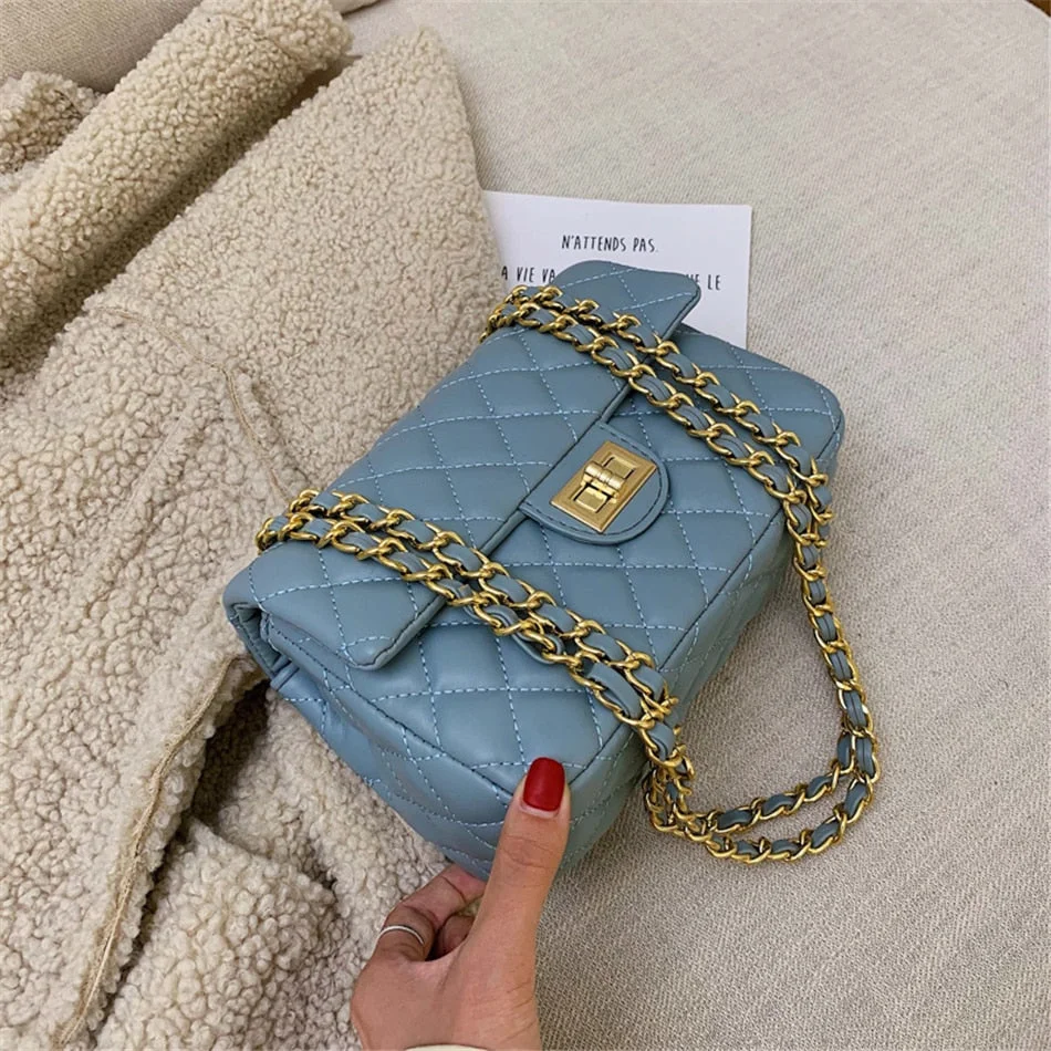 Fashion Diamond Lattice INS Flap Bag Soft Leather Shoulder Bags for Women 2021 Trending Ladies Crossbody Bag Brand Designer Sac