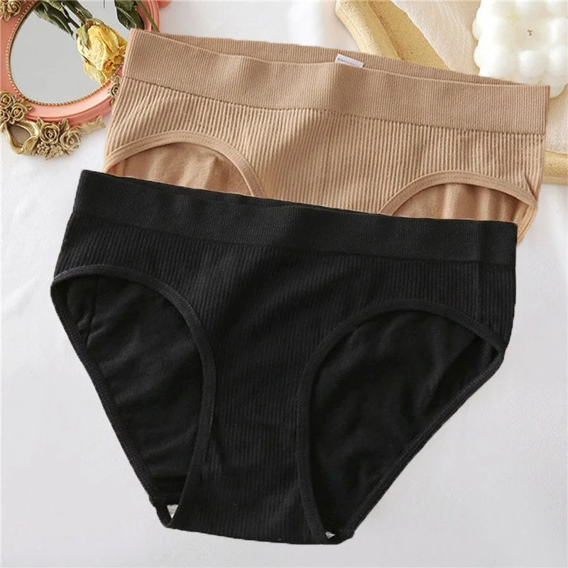 1/2PCS Seamless Panties Women Underwear Sexy Briefs Female Underpants Ladies Panties Intimate Lingerie Solid Color Girls Pantys