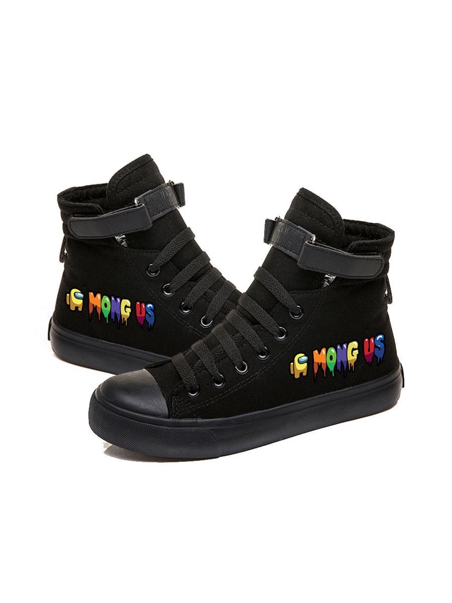 Among Us Round Toe High-top Velcro Casual Flat Canvas Sneakers