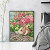 >SALE<Full Embroidery Cotton Thread 11CT Printed Fragrant Rabbit Cross Stitch 42x52cm