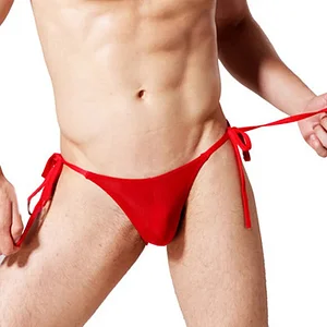 Men's Sexy Bikini Low Waist Elastic Ice Silk Briefs