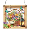 Diamond Painting Acrylic 2D Flat Flower Basket Hanging Diamond Art Kits Wall Door Decor