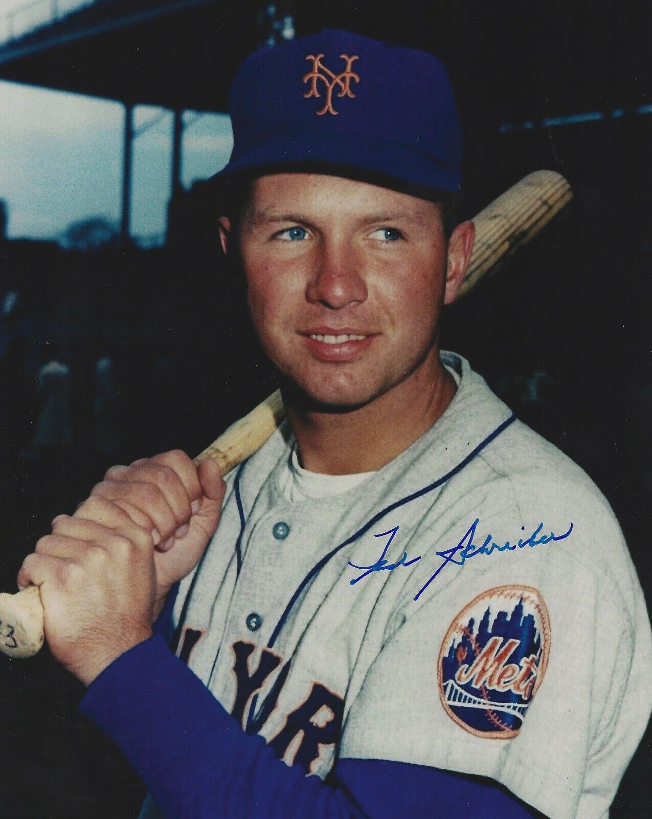 Autographed TED SCHREIBER New York Mets 8x10 Photo Poster painting- COA