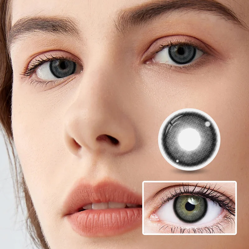 NEBULALENS Bluebell Black Yearly Prescription Colored Contacts NEBULALENS