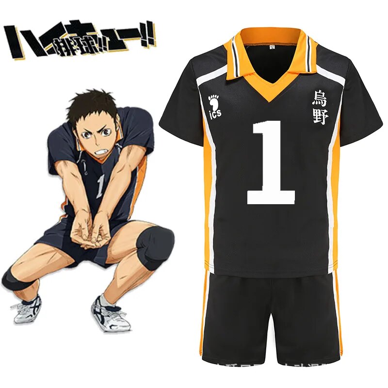 [Wetrose] In Stock Haikyu! Karasuno Kageyama Nishinoya Cosplay Costume Movie Battle at the Garbage Dump Volleyball Sports Suit