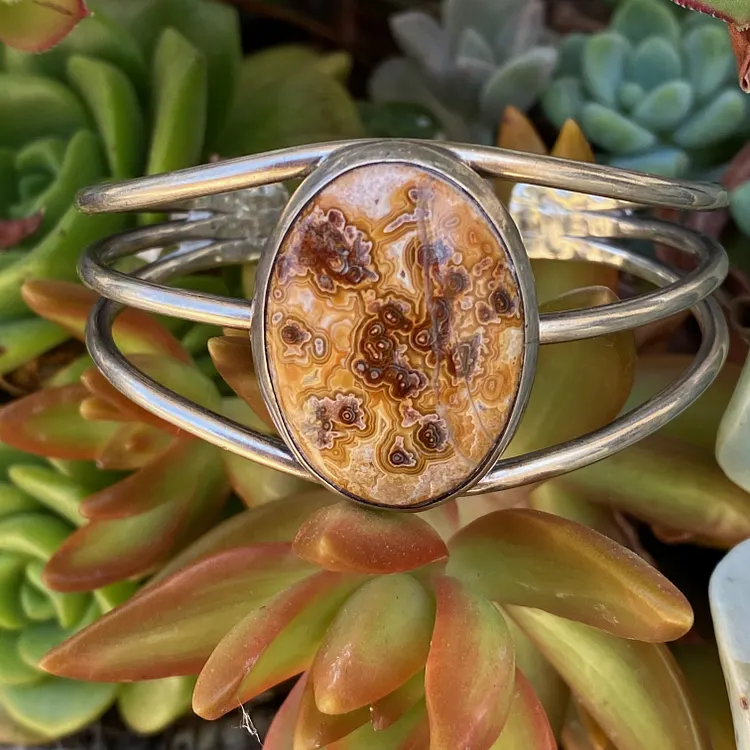 Butterscotch Jasper Navajo Cuff in Sterling Silver