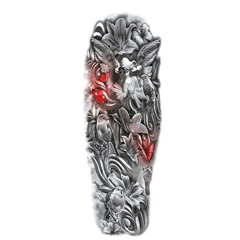 Waterproof Large Arm Temporary Tatoo Sticker Supernatural Fake Animal Stickers For Men Body Art Temporary Tattoo Skeleton Hand