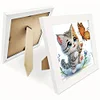 5D DIY Partial Special Shaped Drill Diamond Painting Kit Cat Decor With Frame Kit 18x18cm