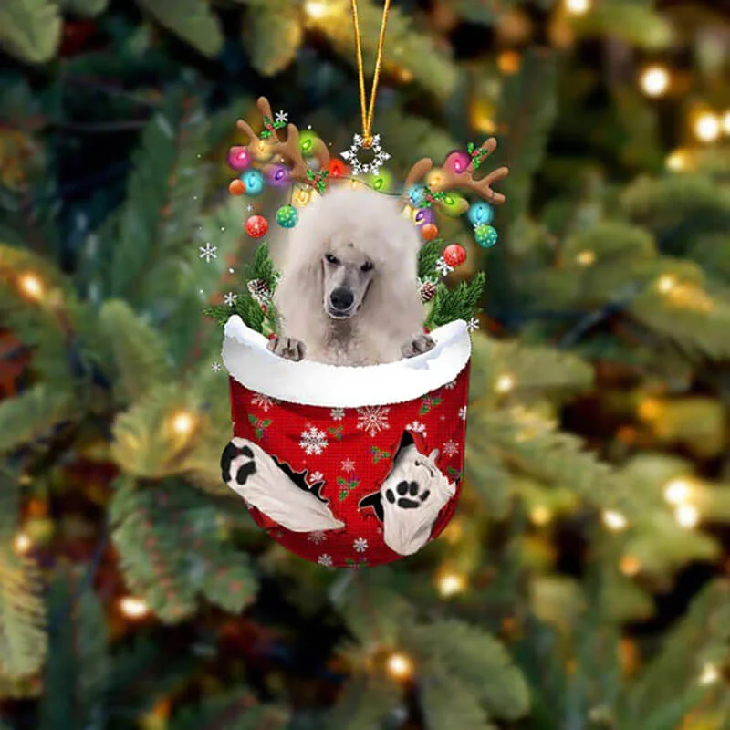 VigorDaily Standard Poodle In Snow Pocket Christmas Ornament SP287