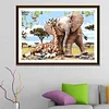 Diamond Painting -DIY Round Drill Giraffe Elephant(35*30 CM)