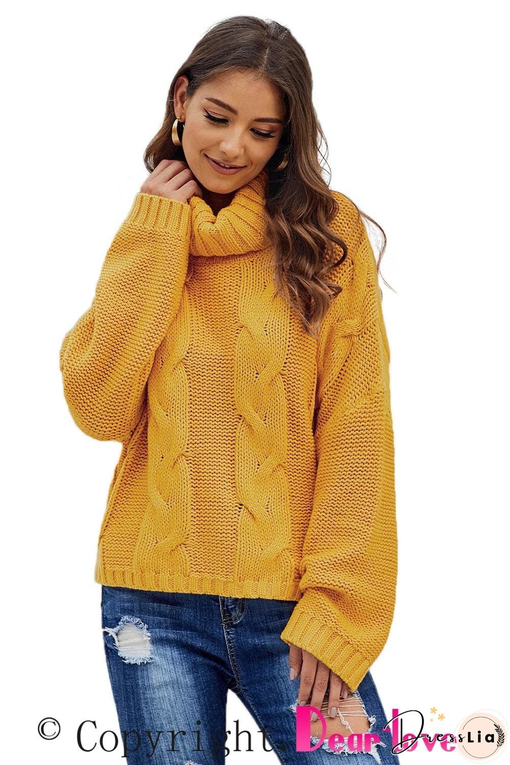 Knitted Turtleneck Pullover Sweater